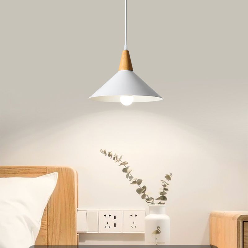 Valentina lampă suspendată minimalistă cu formă de capac din metal, lemn natural