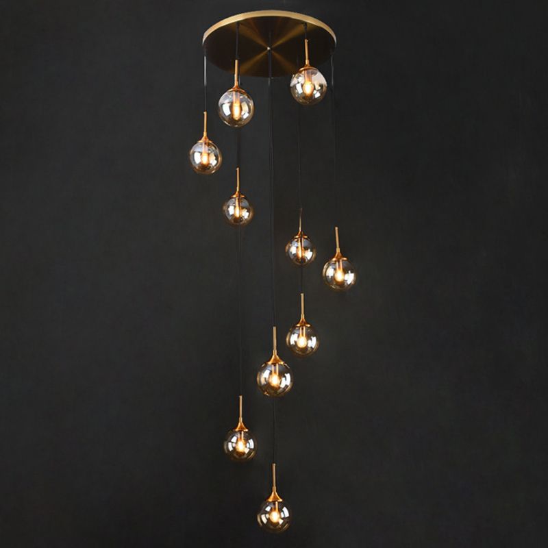 Valentina modern Spiral Ball sticlă Staircase candelabru