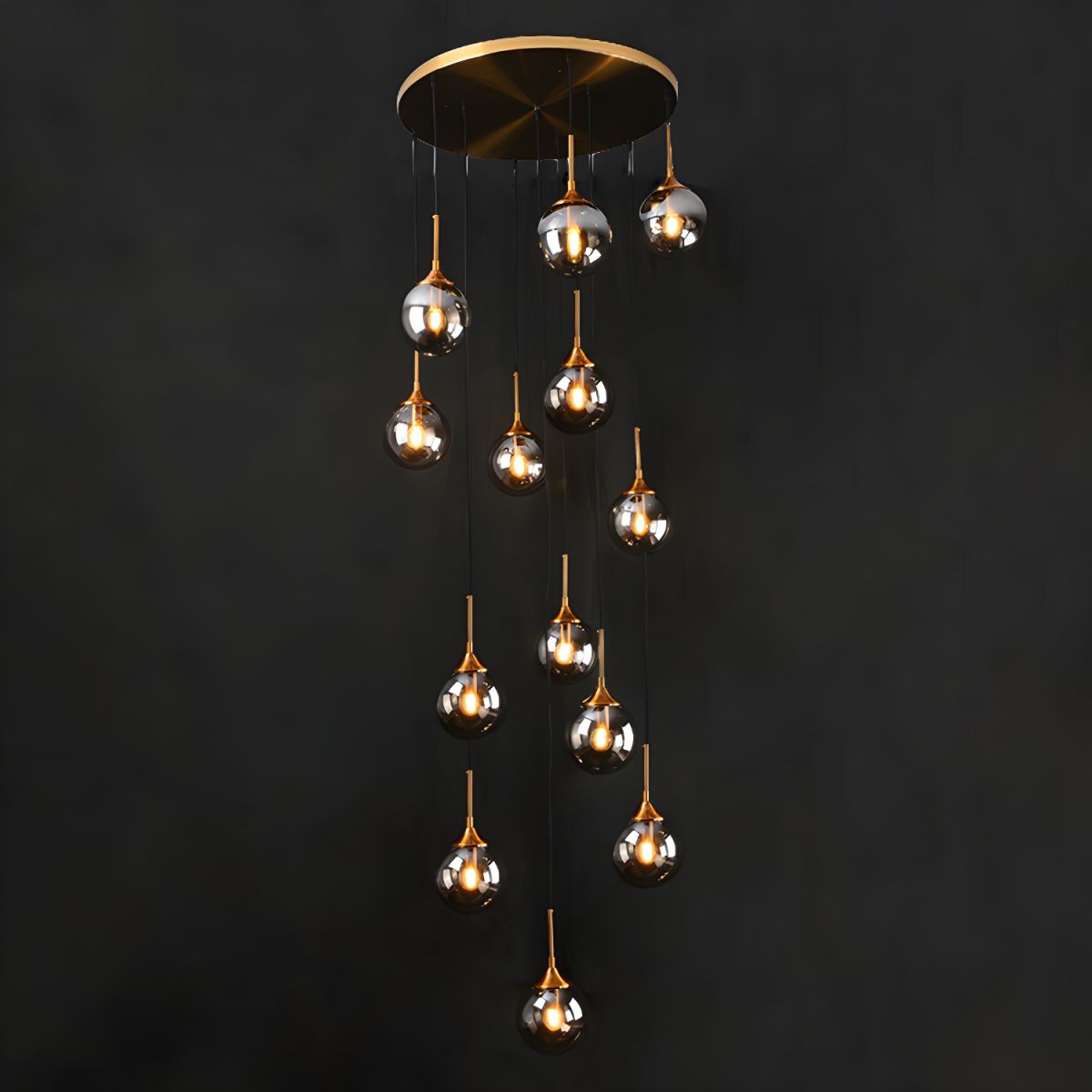Valentina modern Spiral Ball sticlă Staircase candelabru