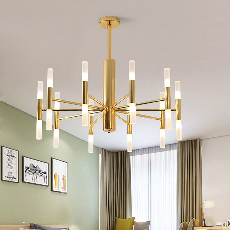 Kristy candelabru auriu din metal, modern, cilindric