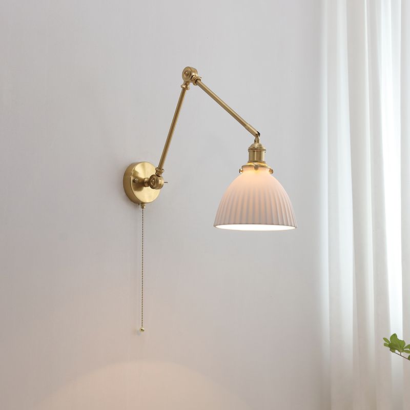 Arisha aplică de perete albă din ceramică și metal, modernă, în formă de tambur, reglabilă