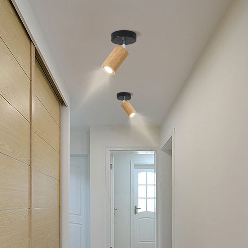 Muto modern LED Proiector de Tavan Reglabil, lemn