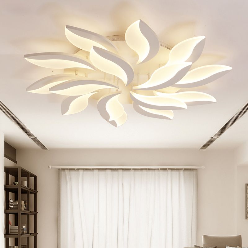 Arisha plafonieră aplicată albă, minimalistă, în stil Art Deco, cu flori, pentru living