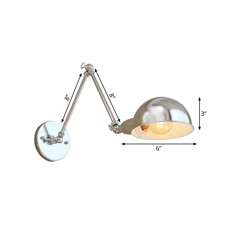 Epoch aplică de perete argintie din metal, minimalistă, în formă de dom, reglabilă, pentru dormitor