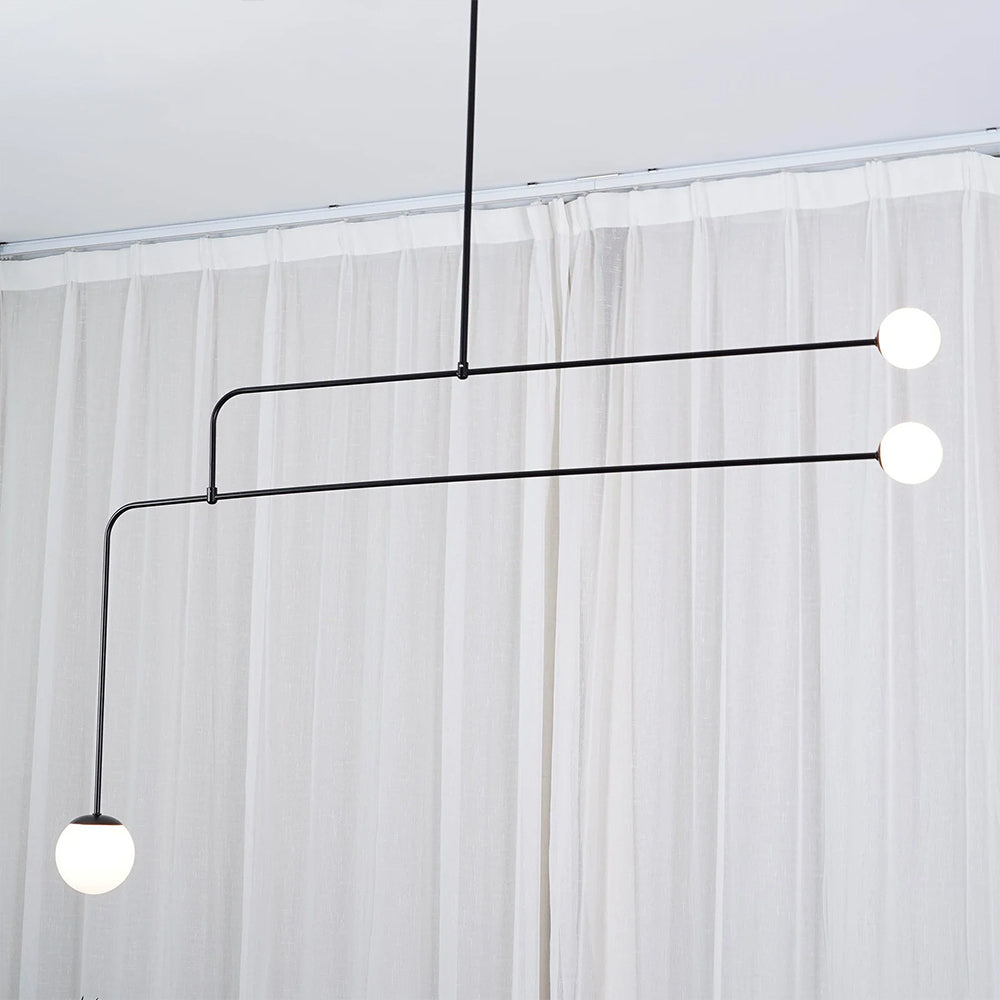 Arisha minimalist Linear Mobile lampă suspendată, neagră
