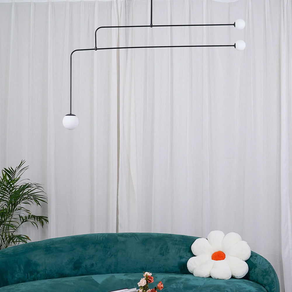 Arisha minimalist Linear Mobile lampă suspendată, neagră
