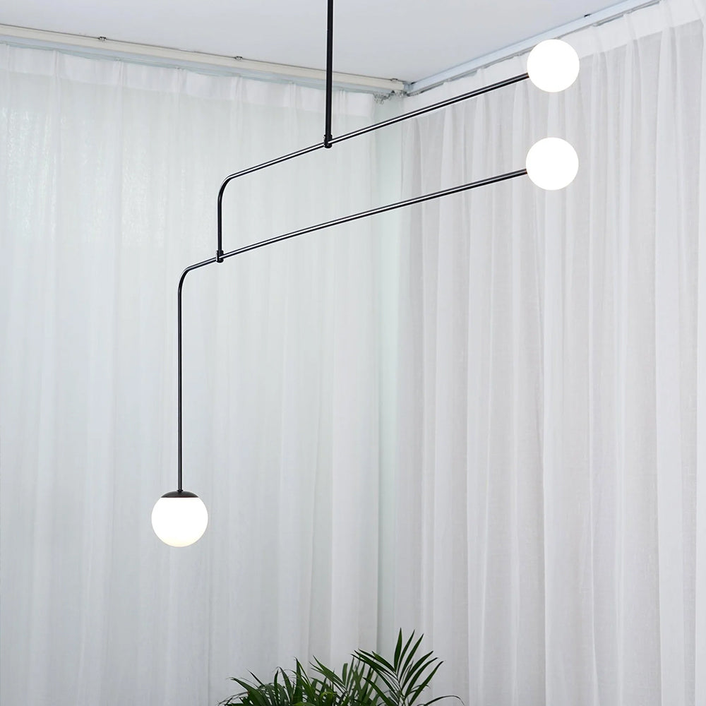 Arisha minimalist Linear Mobile lampă suspendată, neagră