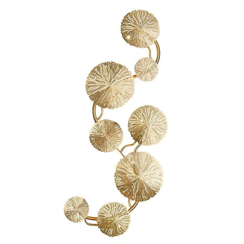 Arisha modern metal Round Lotus Leaf aplică de perete, auriu