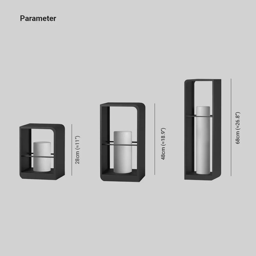 Ray Iluminare exterioară pentru drumuri cu panou solar, dreptunghiular, minimalist, negru