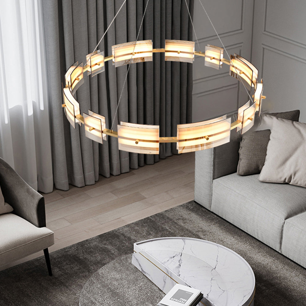 Arisha lampă suspendată minimalistă metal neagră cu finisaj auriu