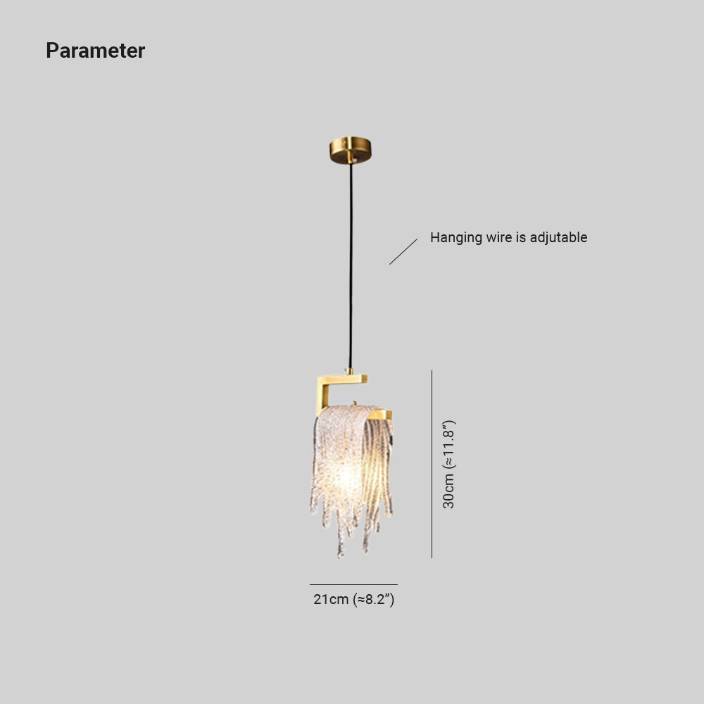 Kristy modern Flowing Jelly lampă suspendată, Aur, Alama/cristal