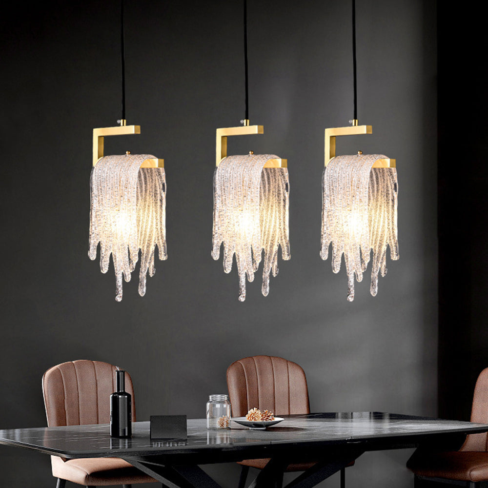 Kristy modern Flowing Jelly lampă suspendată, Aur, Alama/cristal