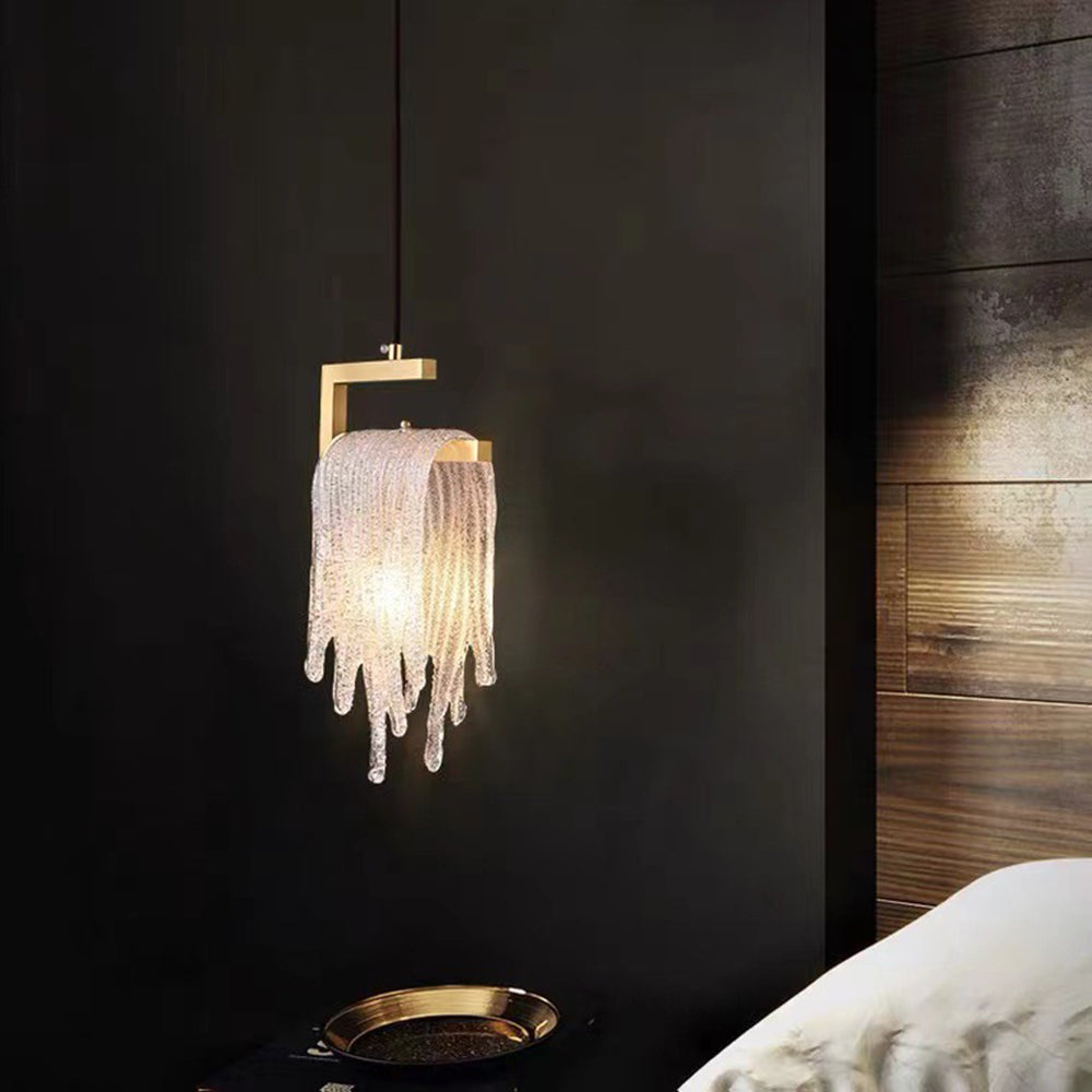 Kristy modern Flowing Jelly lampă suspendată, Aur, Alama/cristal