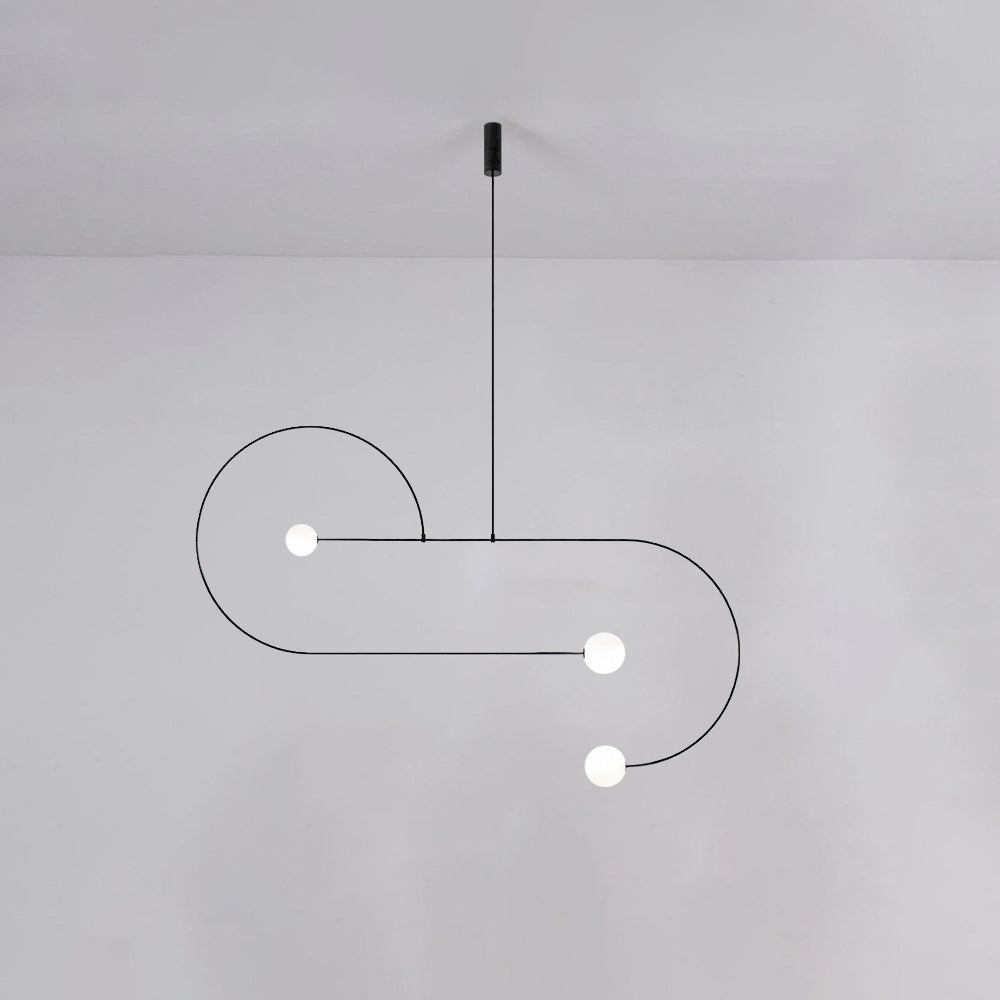 Arisha minimalist Linear Mobile lampă suspendată, neagră