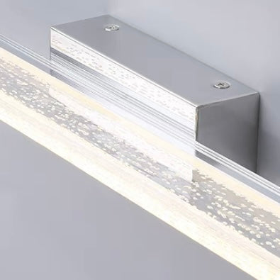 Arisha aplică de perete argintie din metal, modernă, dreptunghiulară