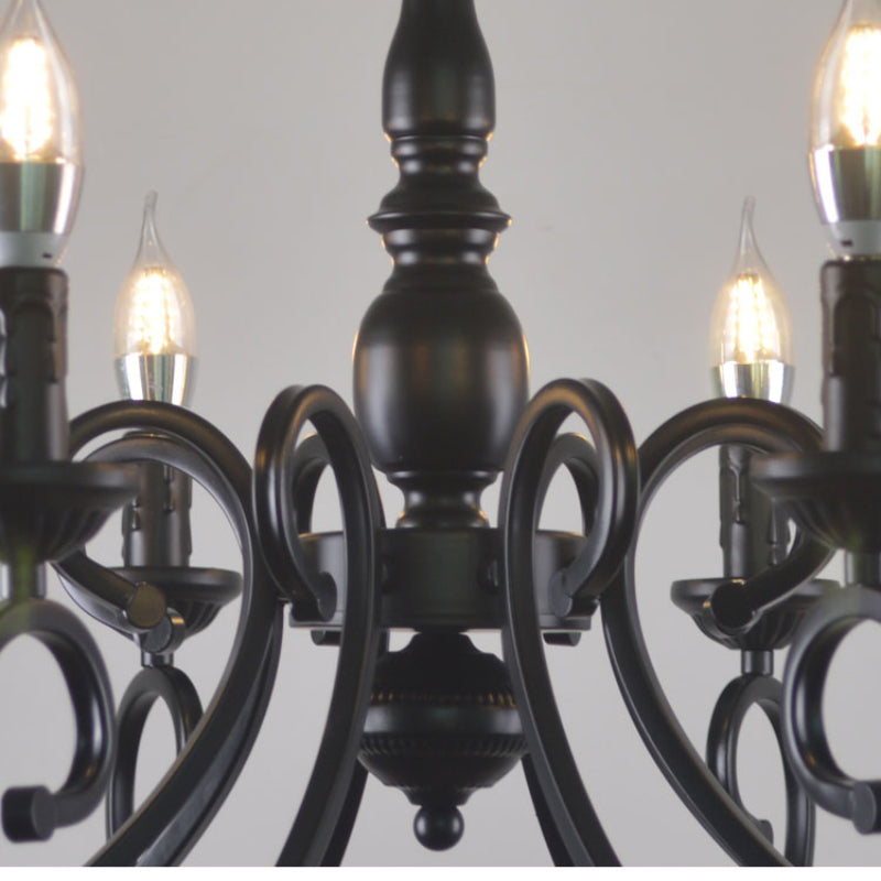 Silva Creative Retro Candle candelabru negru metal pentru dormitor