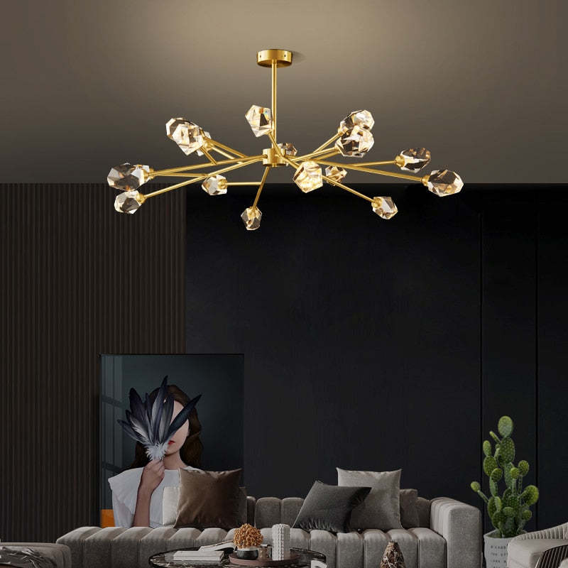 Kristy candelabru Luxos din cristal pentru living Aurit