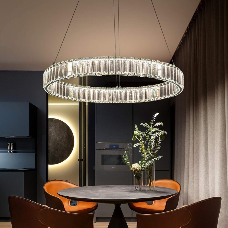 Kristy candelabru transparent din cristal, elegant, rotund