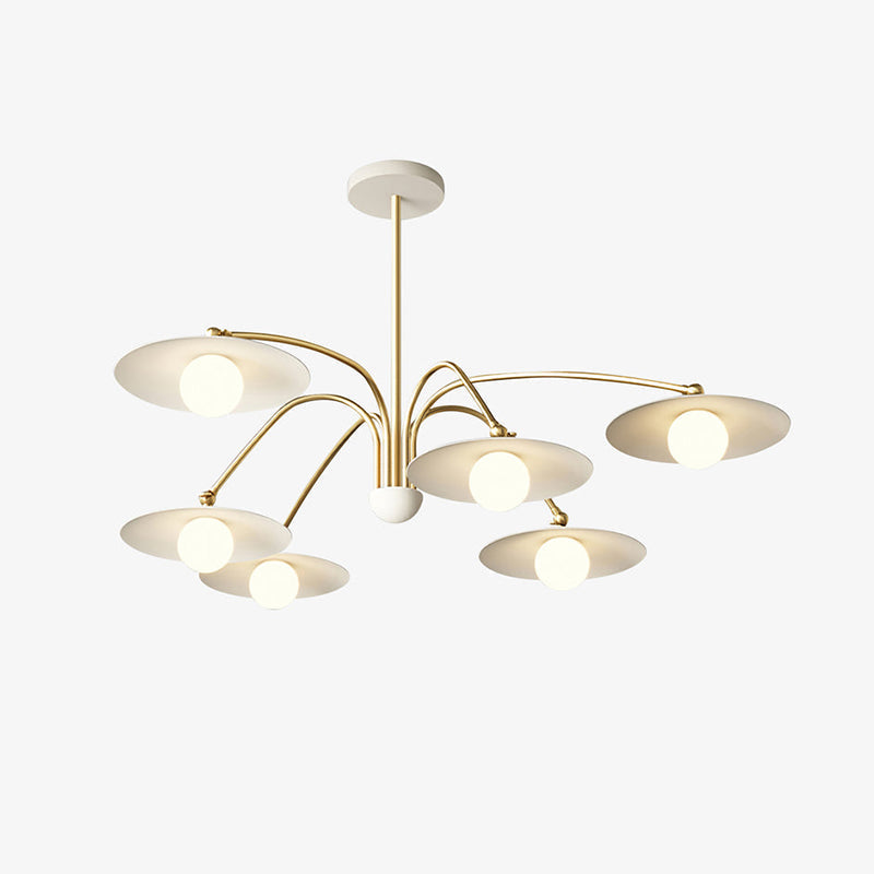 Arisha lampă suspendată minimalistă din metal turnat, alb/auriu