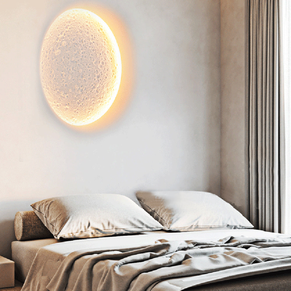 Aria Decorative Moon metal/Gypsum aplică de perete, alb