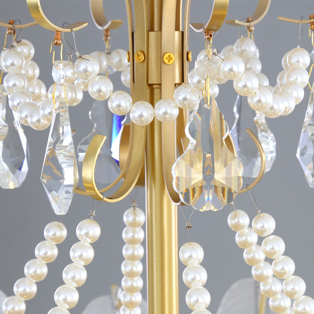 Kristy candelabru Elegant Pearl/sticlă/metal, alb