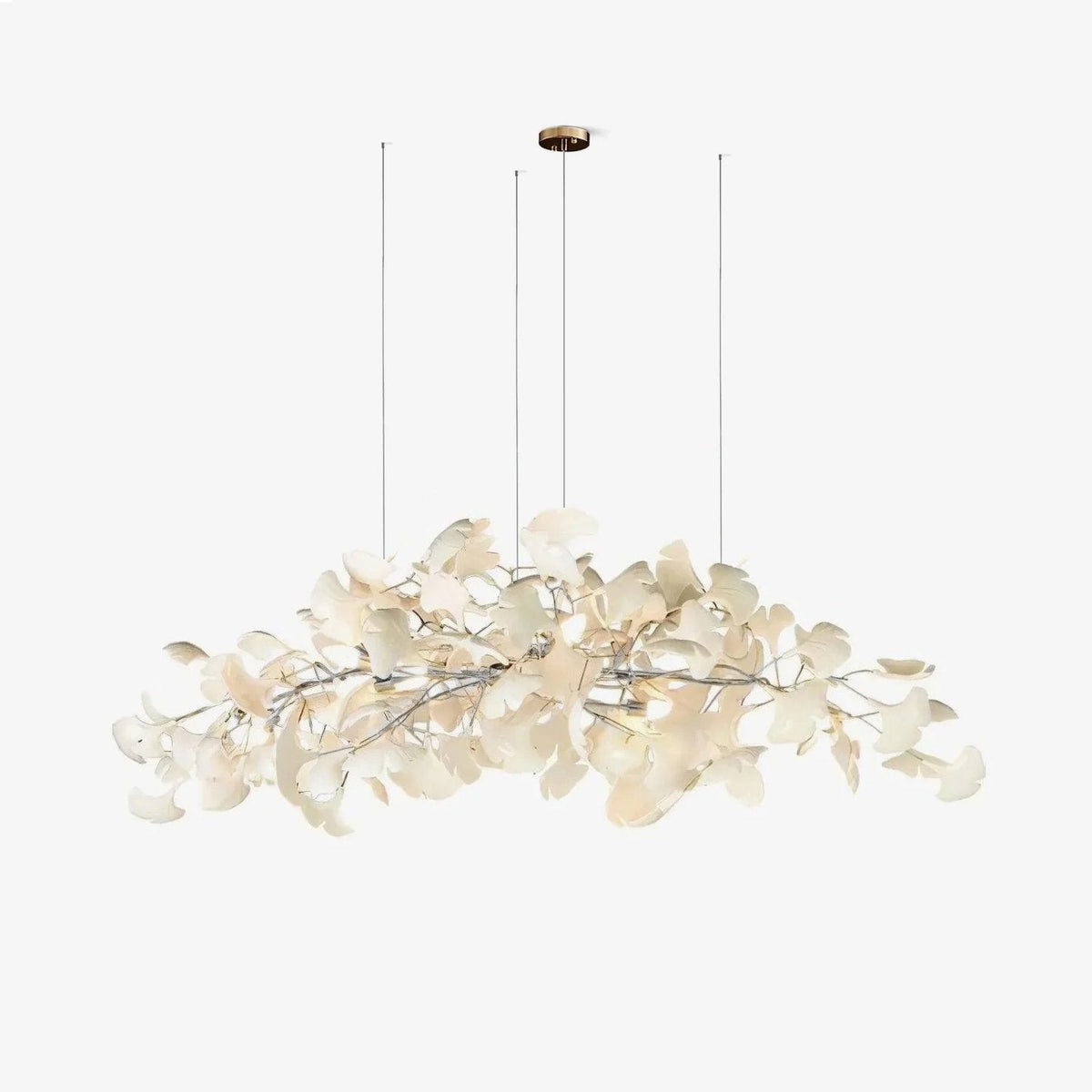Arux Gingko candelabru Art Deco cu frunze îndreptate în jos