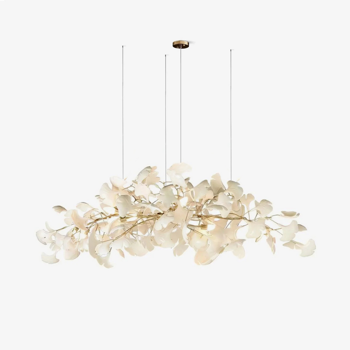 Arux Gingko candelabru Art Deco cu frunze îndreptate în jos