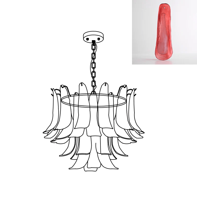 Elvess candelabru din sticlă Murano Frunze Aurii