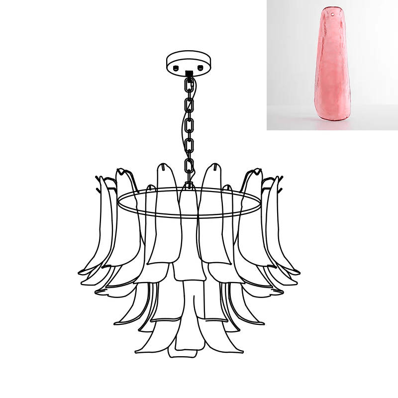 Elvess candelabru din sticlă Murano Frunze Aurii