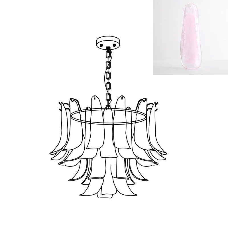Elvess candelabru din sticlă Murano Frunze Aurii