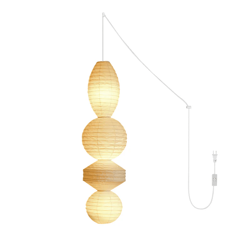 Dov lampă suspendată din hârtie, minimalistă