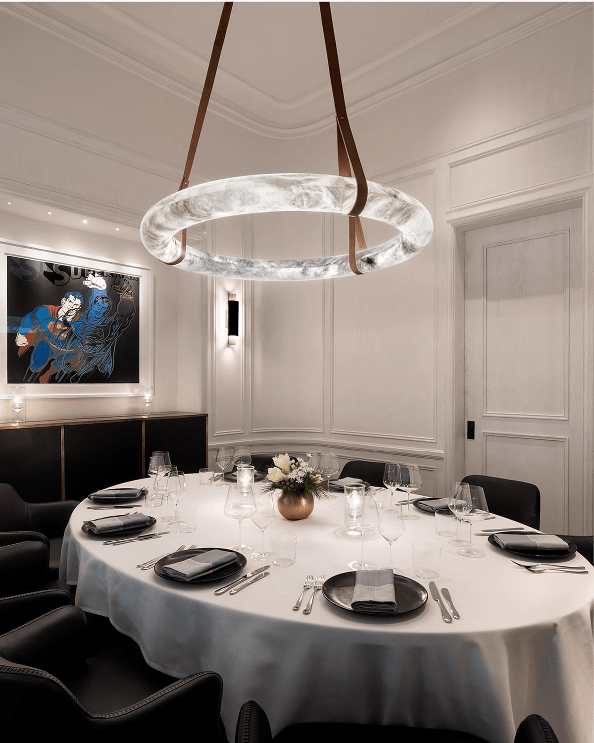 Tarys Candelabre alabastru Varianta cu Curea de Piele B
