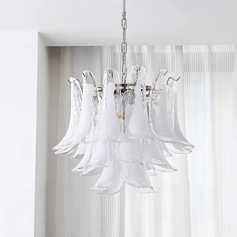 Elvess candelabru din sticlă Murano Frunze Aurii