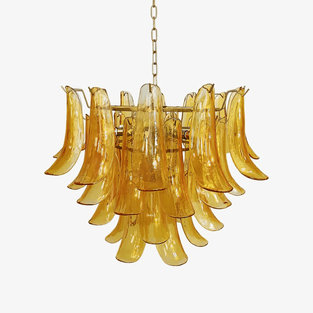 Elvess candelabru din sticlă Murano Frunze Aurii