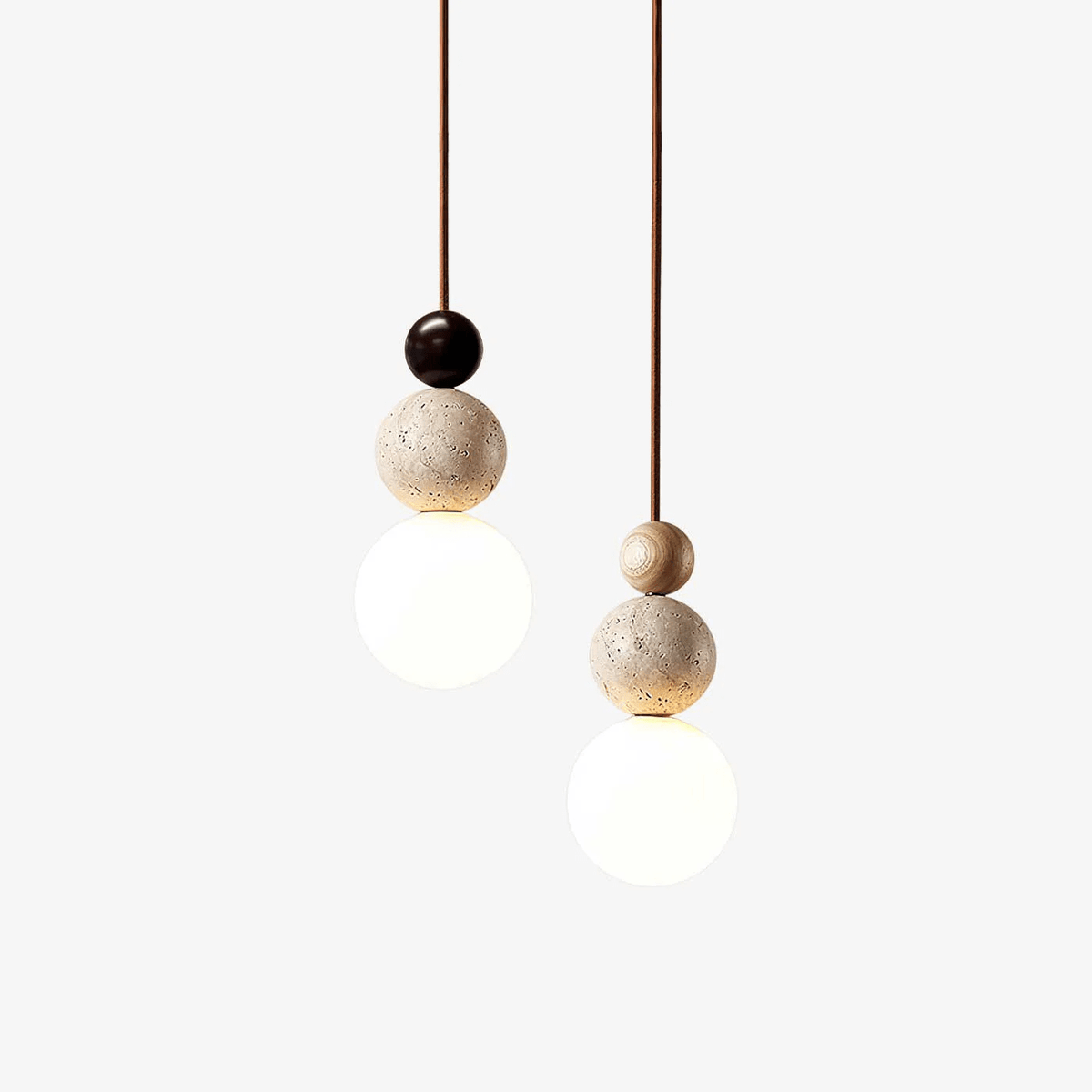 Bit Sphere-Cluster lampă suspendată din travertin