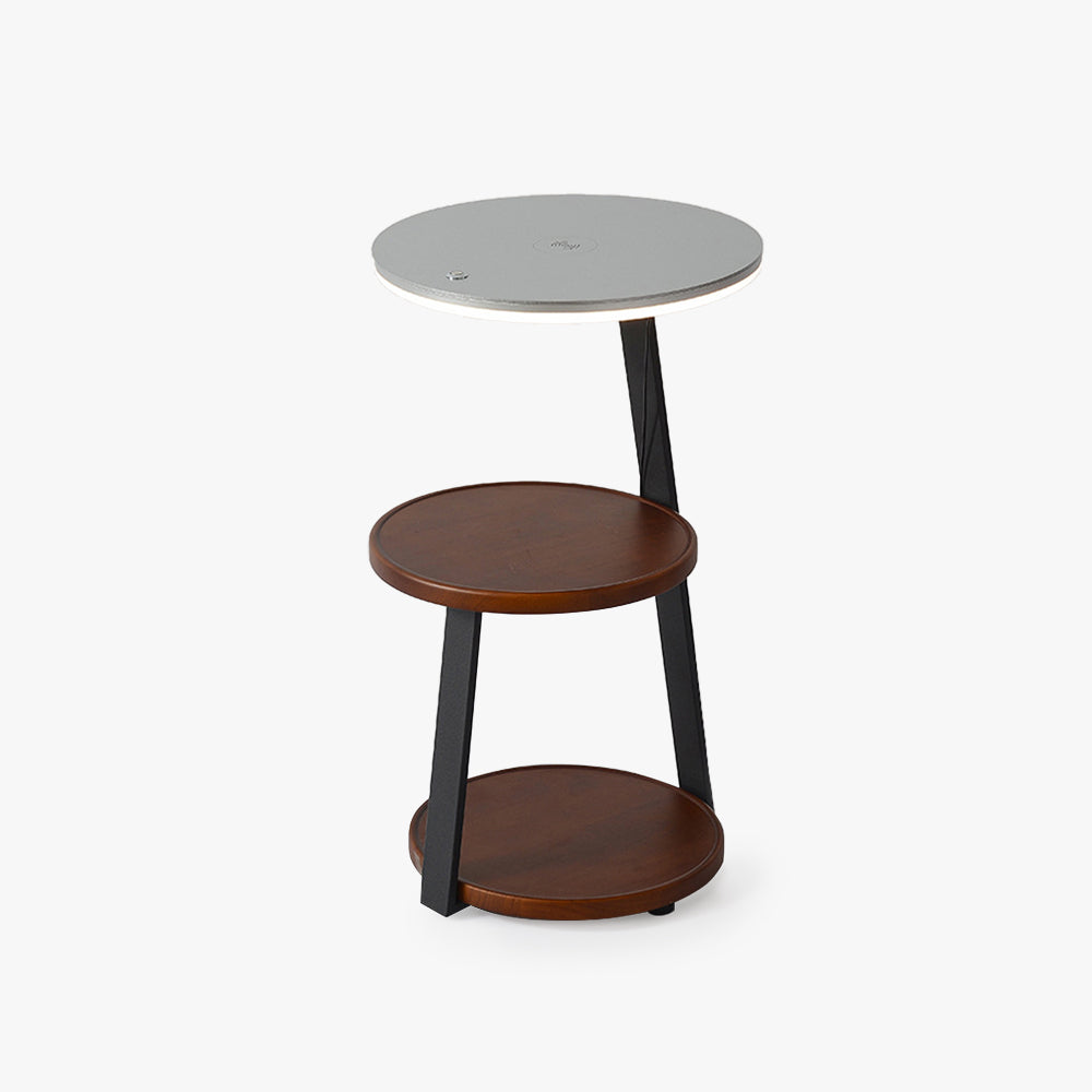 Muto lampadar din lemn rotund natural pentru living sau dormitor