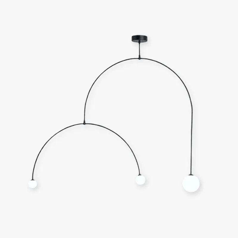 Arisha minimalist Linear Mobile lampă suspendată, neagră