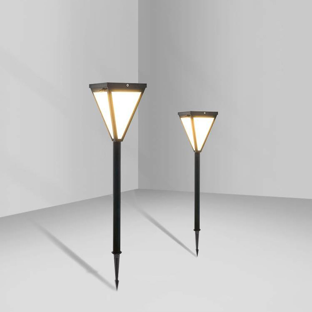 Ray lampă de drum modernă pentru exterior, solară, din metal, conică, neagră