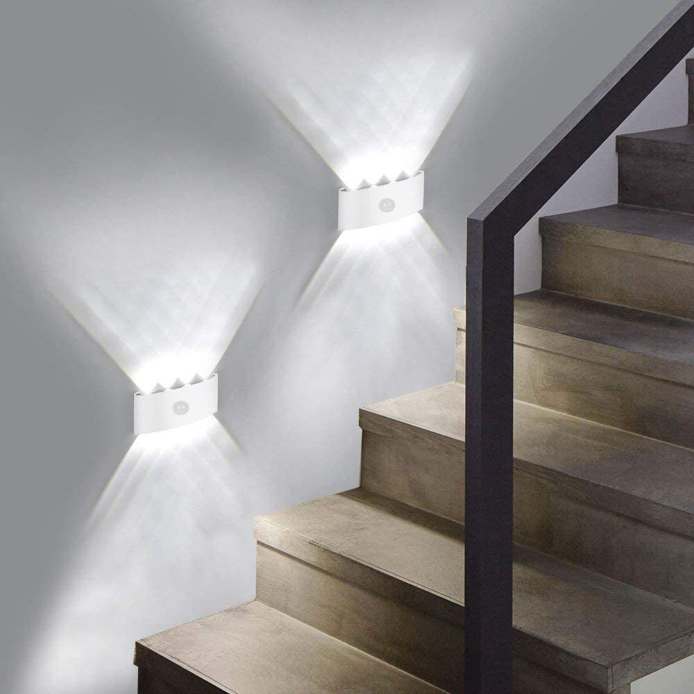Ray modern Simplu metal/ Fixtures Up And Down LED Light aplică de perete, negru/alb