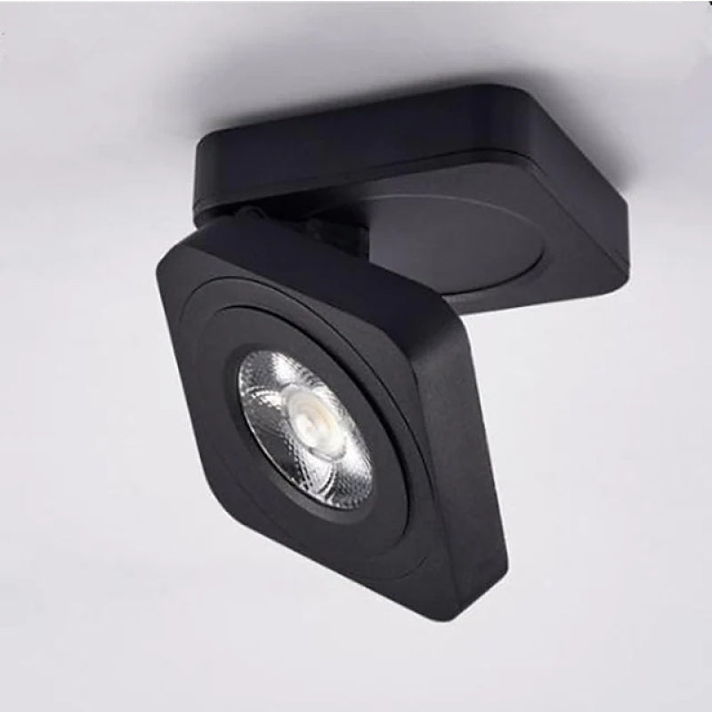 Arisha lampă de tavan pătrat modern reglabil cu spot, negru/alb