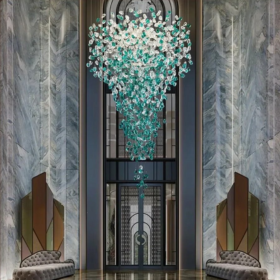 Belora candelabru din piatră și cristal, postmodern, de lux