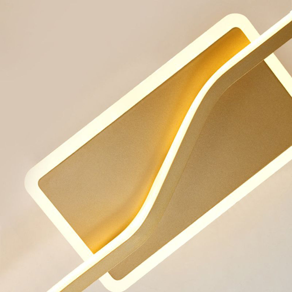 Arisha aplică de perete aurie din metal, de lux, curbată, liniară