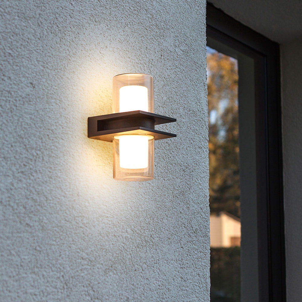 Ray aplică de perete pentru exterior modern 2 surse de lumină negru