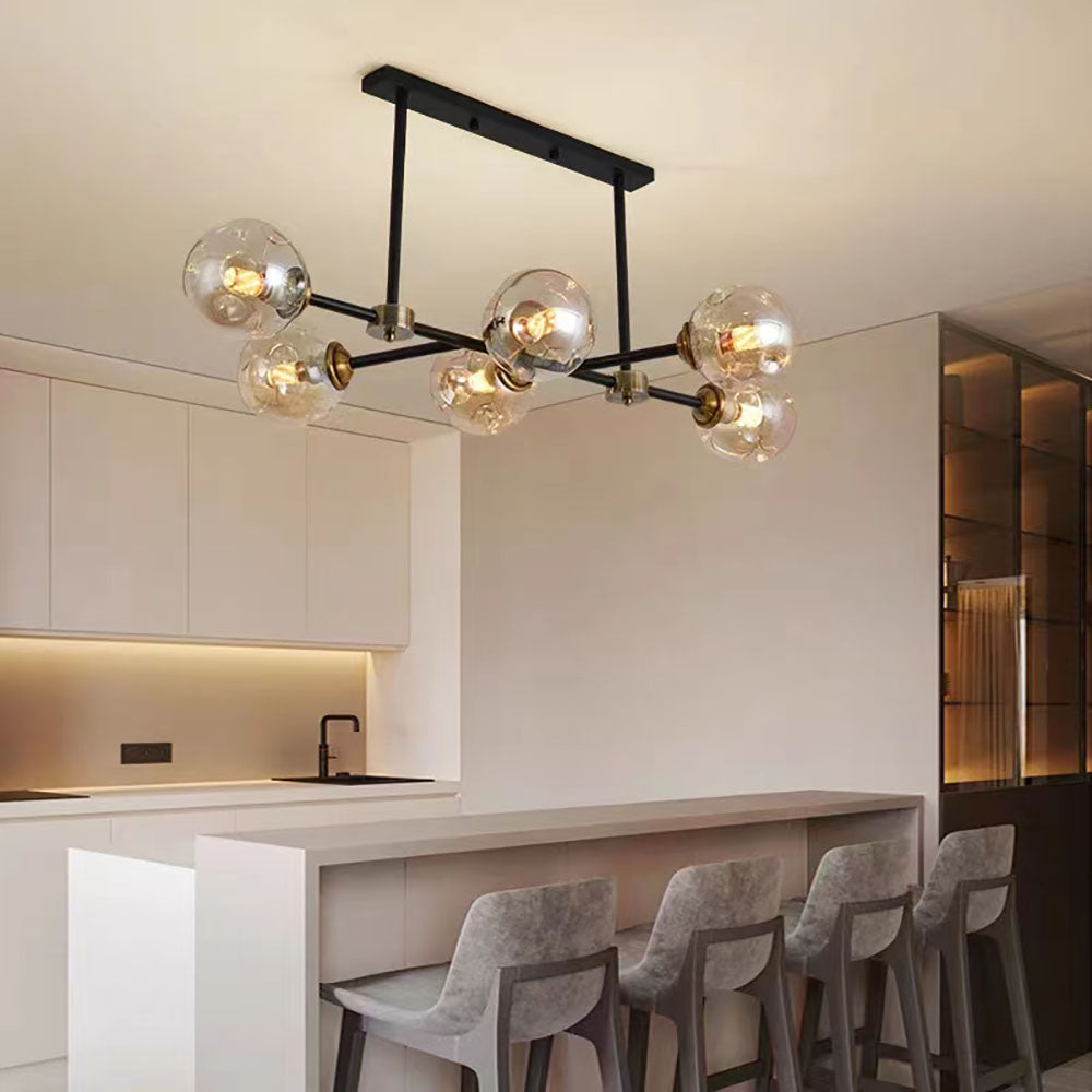 Valentina lampă suspendată Decorativă cu LED din sticlă, Formă de Bulă, Culoare chihlimbariu
