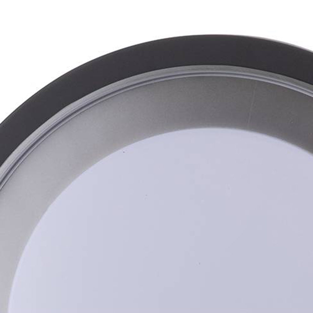 Ray aplică de perete pentru exterior neagră din metal, modernă, circulară, cu disc