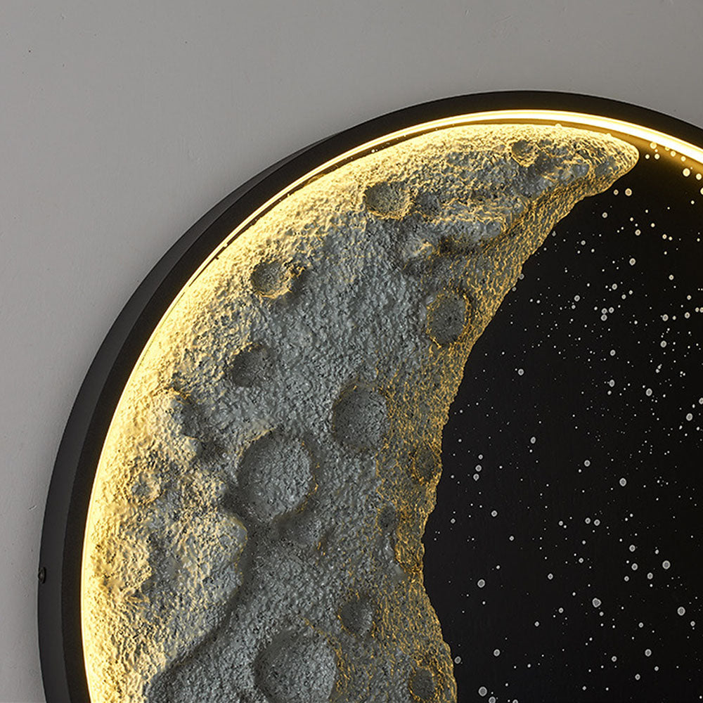 Aria modern Astronaut Moon metal negru aplică de perete