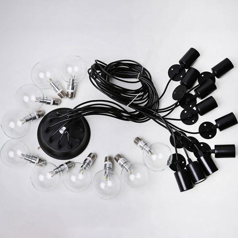 Silva Retro Country LED Spider candelabru, negru/alb