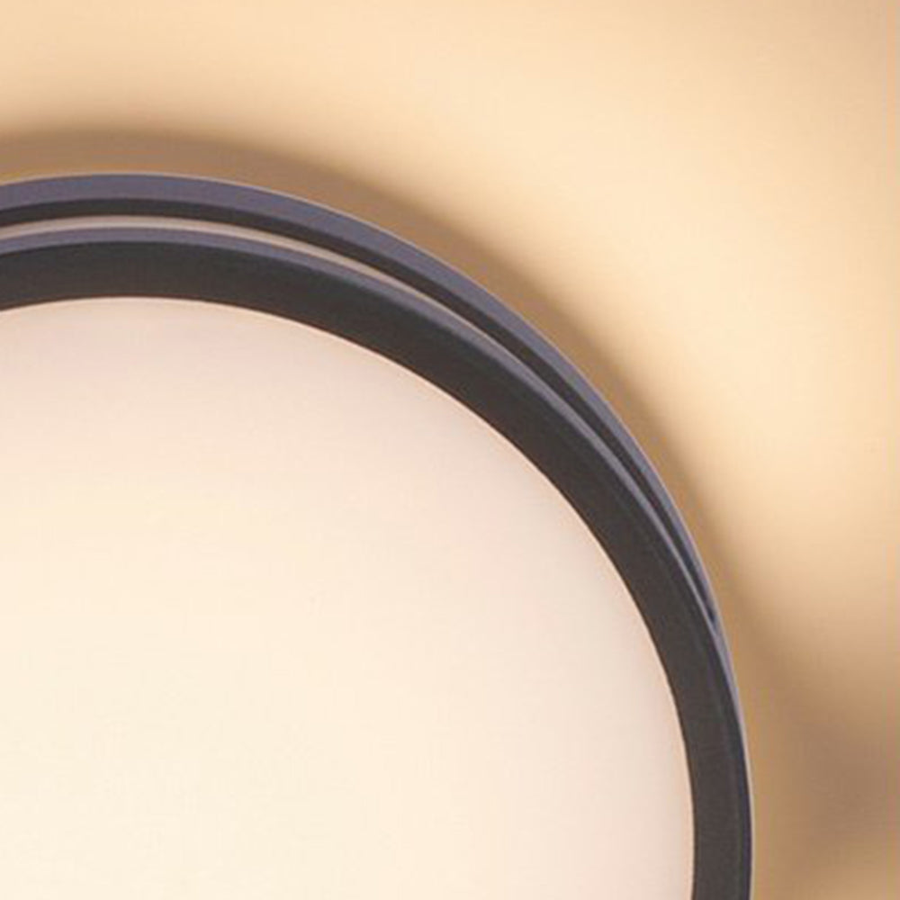 Ray aplică de perete modernă rotundă din metal/acrilic impermeabilă pentru exterior, neagră
