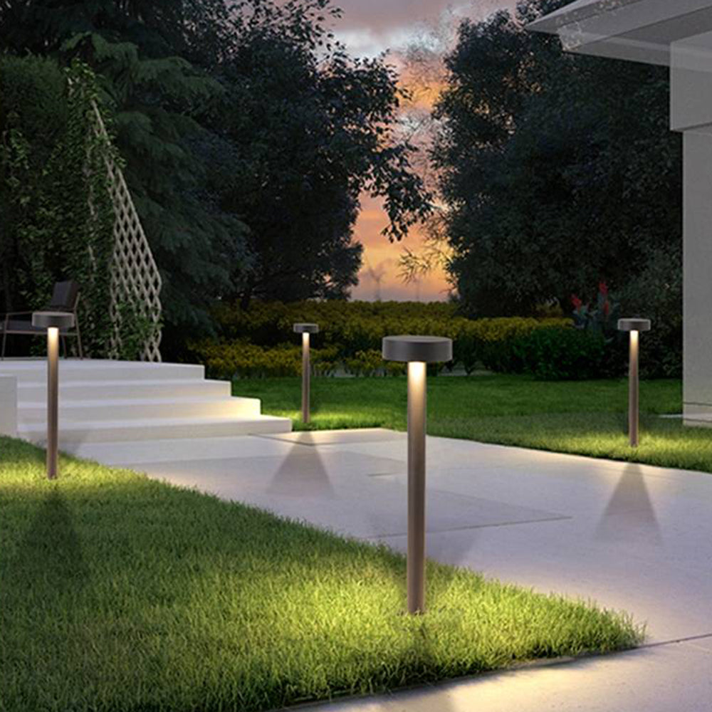 Ray lampă de drum pentru exterior modernă, metalică, în formă de disc zburător, negru