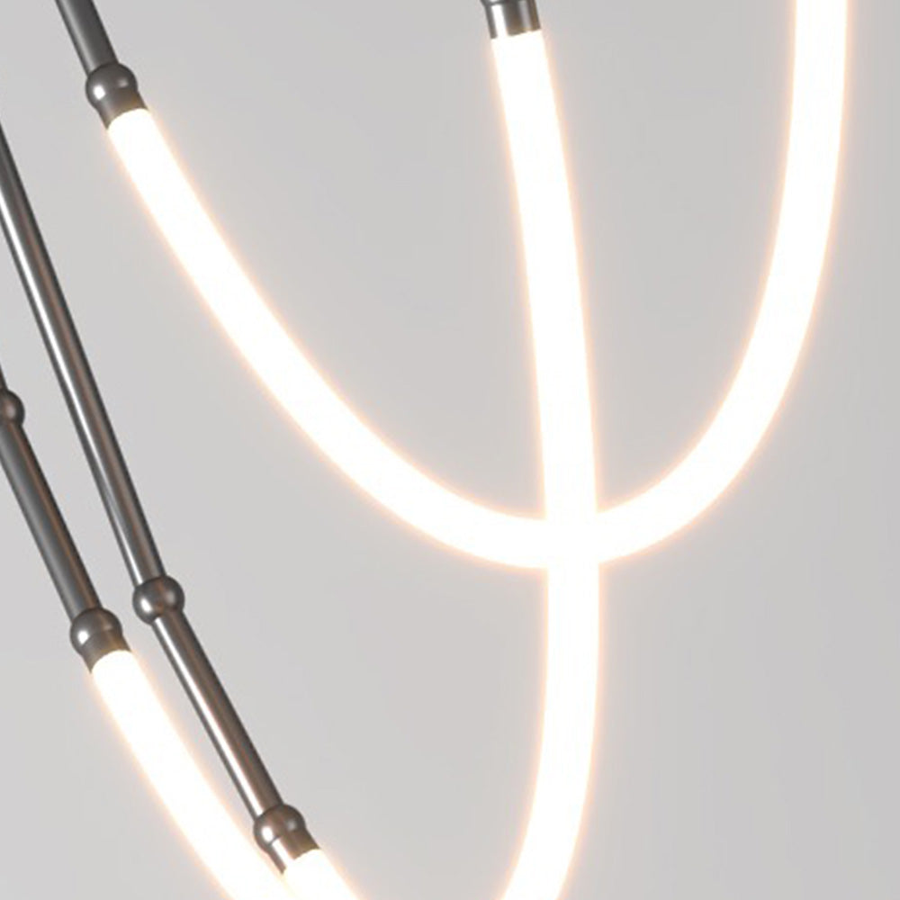 Arisha lampă suspendată modernă liniară din metal/silicon, neagră